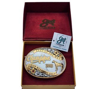 Gist Sterling Solid Bronze Trophy Belt Buckle Best Of The West Champion Jr 2008